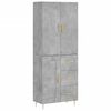 vidaXL Buffet haut Gris b&eacute;ton 69,5x34x180 cm Bois d'ing&eacute;nierie