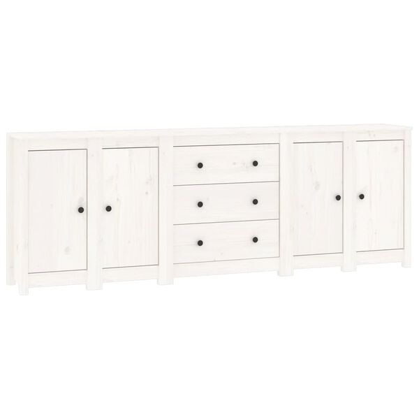 vidaXL Buffet Blanc 230x35x80 cm Bois massif de pin