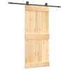 vidaXL Porte coulissante Naturel et noir 90 x 210 cm