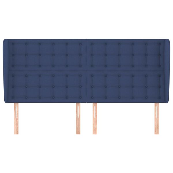 vidaXL T&ecirc;te de lit avec oreilles Bleu 163x23x118/128 cm Tissu