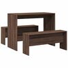 vidaXL Ensemble table &agrave; manger et bancs 3 pcs bois d'ing&eacute;nierie