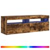 vidaXL Meuble TV avec lumi&egrave;res LED ch&ecirc;ne fum&eacute; 120x35x40 cm