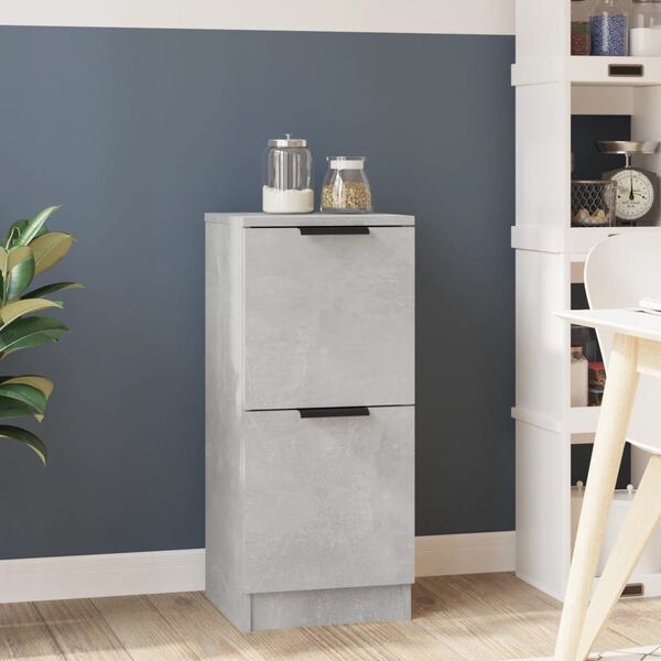 vidaXL Buffet Gris béton 30x30x70 cm Bois d'ingénierie
