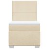 vidaXL Sommier &agrave; lattes de lit et matelas Cr&egrave;me 90x190 cm Tissu