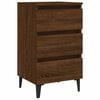 vidaXL Table de chevet avec pieds en m&eacute;tal Ch&ecirc;ne marron 40x35x69 cm