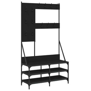 vidaXL Porte-v&ecirc;tements et rangement des chaussures noir 100x40x184 cm