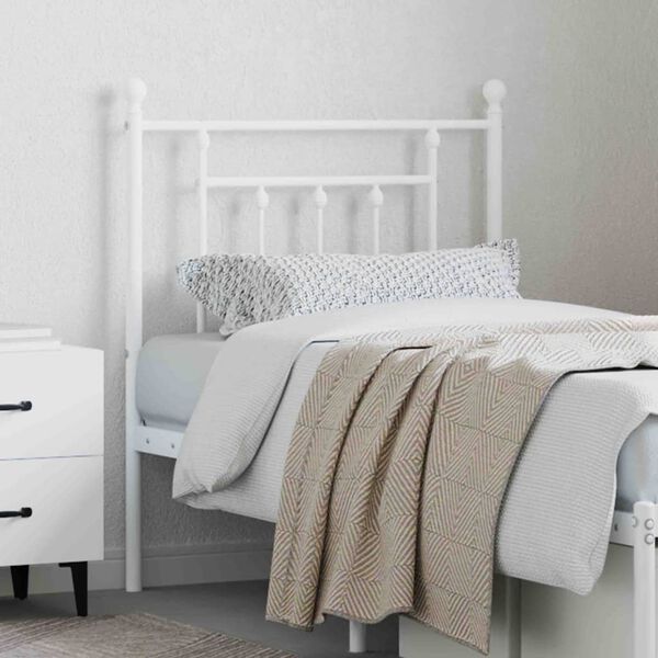 vidaXL Tête de lit métal blanc 75 cm