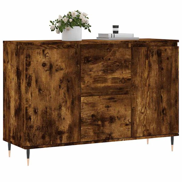 vidaXL Buffet ch&ecirc;ne fum&eacute; 101,5x35x70 cm bois d'ing&eacute;nierie