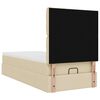 vidaXL Cadre de lit ottoman avec matelas cr&egrave;me 100x200cm tissu