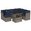vidaXL Ensemble de canap&eacute; de jardin 8 pcs avec coussins gris r&eacute;sine tress&eacute;e
