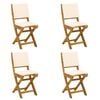 vidaXL Chaises de bistrot d'ext&eacute;rieur 4 pcs Cr&egrave;me blanc