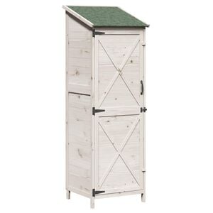 vidaXL Abri de jardin Blanc 59,5 x 56 x 176,5 cm Bois de Sapin Massif