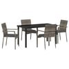vidaXL Ensemble de salle &agrave; manger pour jardin 5 pc Gris polyrotin