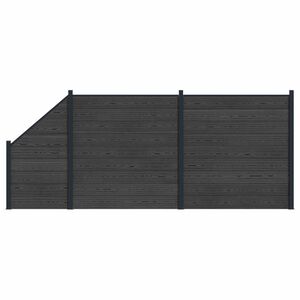 vidaXL Ensemble de Cl&ocirc;ture 3 pcs 446 x 186 cm WPC et Aluminium Noir