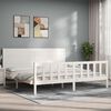 vidaXL Cadre de lit sans matelas blanc bois massif de pin
