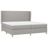 vidaXL Sommier &agrave; lattes de lit avec matelas Gris clair 200x200cm Tissu