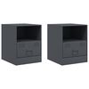 vidaXL Tables de chevet 2 pcs anthracite 34,5x39x44 cm acier