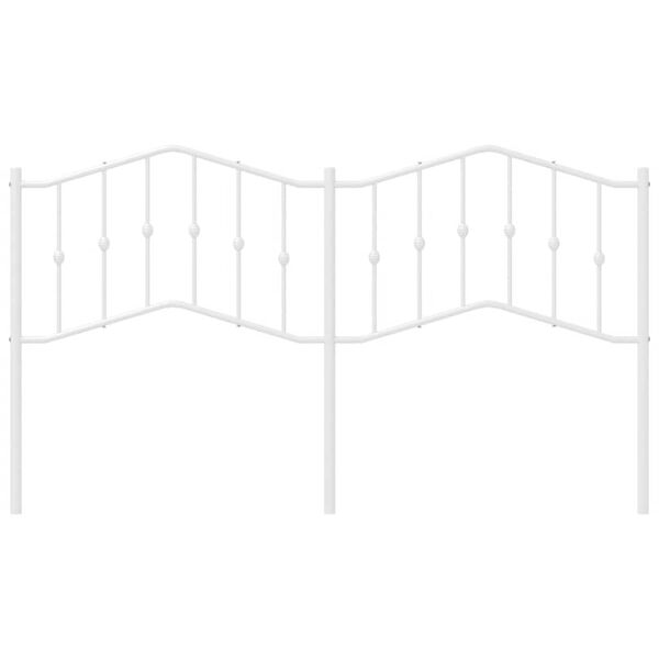 vidaXL T&ecirc;te de lit de remplacement m&eacute;tal blanc 180 cm