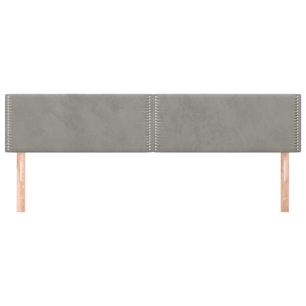 vidaXL T&ecirc;tes de lit 2 pcs Gris clair 100x5x78/88 cm Velours