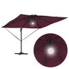 vidaXL Parasol Roma Rouge 286 x 284 x 270 cm Aluminium et polyester