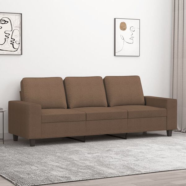 vidaXL Canap&eacute; &agrave; 3 places Marron 180 cm Tissu