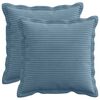 vidaXL Housse de coussin 2 pc HOUTEN Bleu 35 x 35 cm velours c&ocirc;tel&eacute;
