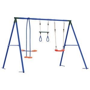 vidaXL Ensemble de balan&ccedil;oires d'ext&eacute;rieur Multicolore Acier et PE