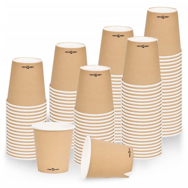 vidaXL Tasses &agrave; caf&eacute; en papier 200 ml 100 pcs Marron