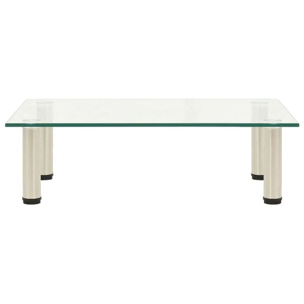 322763 vidaXL TV Stand Transparent 60x35x17 cm Tempered Glass