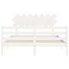 vidaXL Cadre de lit sans matelas blanc 140x200 cm bois massif