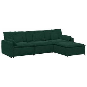 vidaXL Canap&eacute; modulaire avec repose-pieds et coussins gris fonc&eacute;
