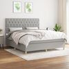 vidaXL Sommier &agrave; lattes de lit avec matelas Gris clair 160x200cm Tissu