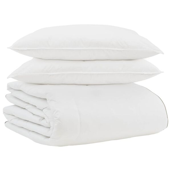 vidaXL Duvet d'hiver avec oreiller 3 pcs Blanc Plume de canard