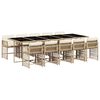 vidaXL Ensemble &agrave; manger de jardin et coussins 11 pcs beige poly rotin