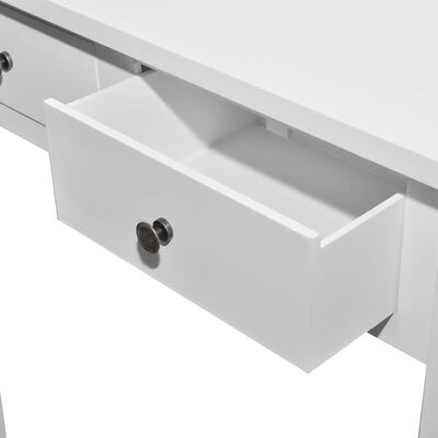 vidaXL Table de console et coiffeuse avec 2 tiroirs Blanc