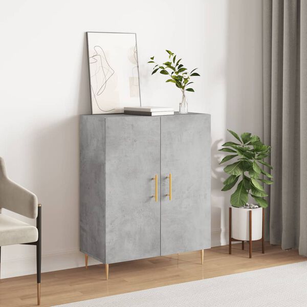 vidaXL Buffet gris b&eacute;ton 69,5x34x90 cm bois d'ing&eacute;nierie