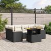 vidaXL Salon de jardin 7 pcs avec coussins noir r&eacute;sine tress&eacute;e
