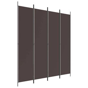 vidaXL Cloison de s&eacute;paration 4 panneaux Marron 200x220 cm Tissu