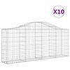 vidaXL Paniers &agrave; gabions arqu&eacute;s 10 pcs 200x30x80/100 cm Fer galvanis&eacute;