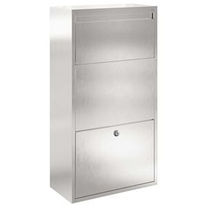 vidaXL Bo&icirc;te de d&eacute;p&ocirc;t de colis avec stockage Argent&eacute; 44 x 22 x 82 cm