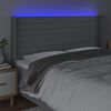 vidaXL T&ecirc;te de lit &agrave; LED Gris clair 183x16x118/128 cm Tissu