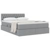 vidaXL Lit avec rangement et matelas Gris clair 140 x 190 cm