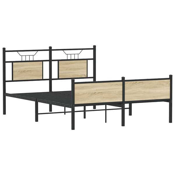 vidaXL Cadre de lit sans matelas ch&ecirc;ne sonoma 150x200 cm
