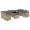 vidaXL Salon de jardin 11 pcs avec coussins beige r&eacute;sine tress&eacute;e