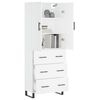 vidaXL Buffet haut Blanc 69,5x34x180 cm Bois d'ing&eacute;nierie