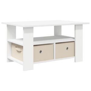 vidaXL Table basse Blanc 77 x 55 x 42 cm Bois d'ing&eacute;nierie