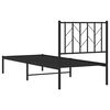 vidaXL Cadre de lit m&eacute;tal sans matelas avec t&ecirc;te de lit noir 75x190 cm