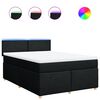 vidaXL Sommier &agrave; lattes de lit avec matelas Noir 140x190 cm Tissu