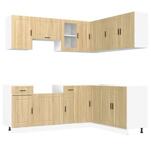 vidaXL Ensemble d'armoires de cuisine 11 pcs Porto bois d'ing&eacute;nierie