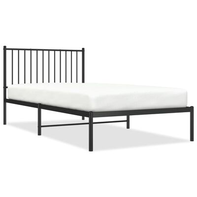 vidaXL Cadre de lit métal sans matelas avec tête de lit noir 100x200cm